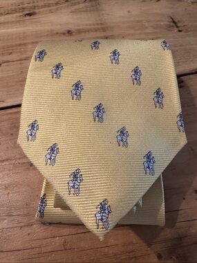 Vintage Bijoux Terner Genuine Silk Extra Long Tall Polo Player Equestrian Tie